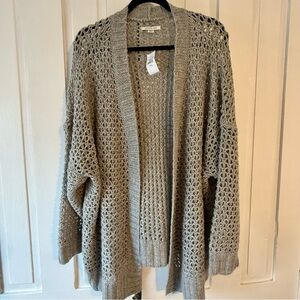 American Eagle Outfitters Open Knit Cardigan in Gray